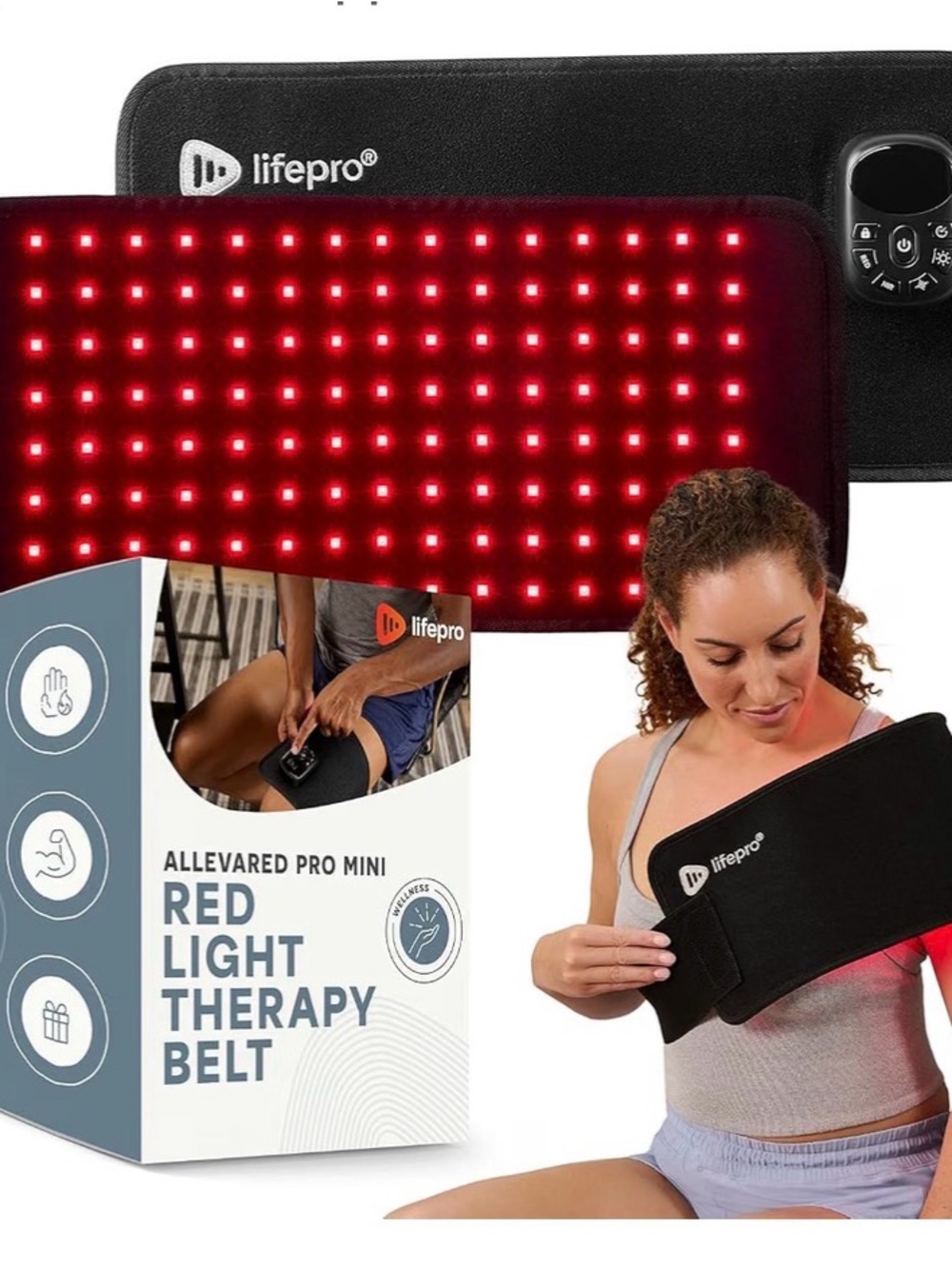 Red Light Therapy Belt - Black/Red